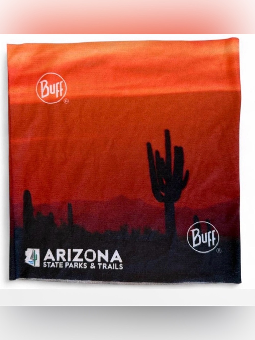 Buff Arizona Desert Sunset Multifunctional Neck Gaiter - Orange & Black